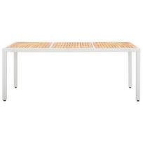 lauko baldu komplektas 9 vietu - Lauko baldų komplektas VLX 9 Piece Outdoor Dining Set Poly Rattan, baltas/juodas, 8 vietų - 15 nuotrauka