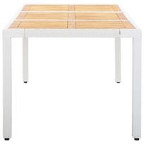 lauko baldu komplektas 9 vietu - Lauko baldų komplektas VLX 9 Piece Outdoor Dining Set Poly Rattan, baltas/juodas, 8 vietų - 16 nuotrauka
