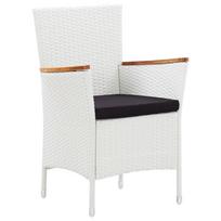 lauko baldu komplektas 9 vietu - Lauko baldų komplektas VLX 9 Piece Outdoor Dining Set Poly Rattan, baltas/juodas, 8 vietų - 17 nuotrauka