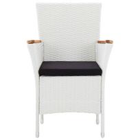 lauko baldu komplektas 9 vietu - Lauko baldų komplektas VLX 9 Piece Outdoor Dining Set Poly Rattan, baltas/juodas, 8 vietų - 18 nuotrauka