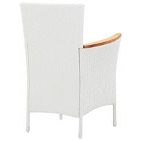 lauko baldu komplektas 9 vietu - Lauko baldų komplektas VLX 9 Piece Outdoor Dining Set Poly Rattan, baltas/juodas, 8 vietų - 20 nuotrauka