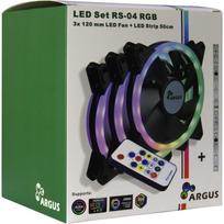 ledu ausintuvai - Inter Tech Fan Set Argus RS-04 RGB - 8 nuotrauka