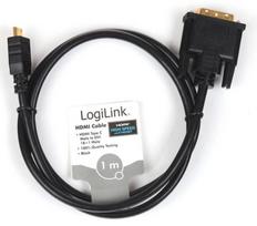 hdmi to dvi d cable - LogiLink Cable Mini HDMI / DVI-D Black 1m - 3 nuotrauka