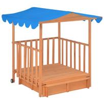 nameliai vaikams - Smėlio dėžė VLX Playhouse With Sandbox 91795, 130 x 130 cm, su dangčiu, mėlyna/ruda - 2 nuotrauka