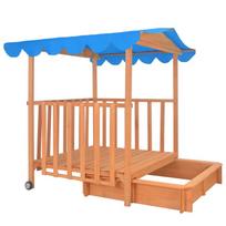 nameliai vaikams - Smėlio dėžė VLX Playhouse With Sandbox 91795, 130 x 130 cm, su dangčiu, mėlyna/ruda - 3 nuotrauka