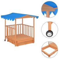 nameliai vaikams - Smėlio dėžė VLX Playhouse With Sandbox 91795, 130 x 130 cm, su dangčiu, mėlyna/ruda - 7 nuotrauka
