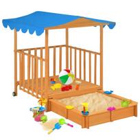 nameliai vaikams - Smėlio dėžė VLX Playhouse With Sandbox 91795, 130 x 130 cm, su dangčiu, mėlyna/ruda - 8 nuotrauka