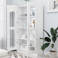 spinteles vitrina - Vitrina VLX Chipboard, balta, 30.5 cm x 82.5 cm x 150 cm - 2 nuotrauka