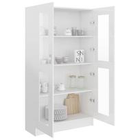 spinteles vitrina - Vitrina VLX Chipboard, balta, 30.5 cm x 82.5 cm x 150 cm - 3 nuotrauka
