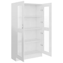spinteles vitrina - Vitrina VLX Chipboard, balta, 30.5 cm x 82.5 cm x 150 cm - 4 nuotrauka