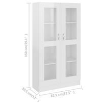 spinteles vitrina - Vitrina VLX Chipboard, balta, 30.5 cm x 82.5 cm x 150 cm - 7 nuotrauka