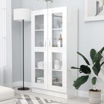 spinteles vitrina - Vitrina VLX Chipboard, balta, 30.5 cm x 82.5 cm x 150 cm - 8 nuotrauka