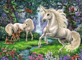 puzzle deliones 1000 - Ravensburger XXL Puzzle Mystical Unicorns 200pcs 128389 - 2 nuotrauka