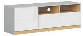 dolmar - TV staliukas Black Red White Nandu, baltas/pilkas/ąžuolo, 1350x390x460 mm - 2 nuotrauka