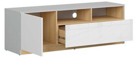 dolmar - TV staliukas Black Red White Nandu, baltas/pilkas/ąžuolo, 1350x390x460 mm - 3 nuotrauka