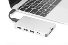 usb c ilgintuvas - Digitus USB Type-C Multiport Travel Dock DA-70867 - 9 nuotrauka