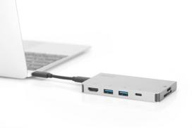 usb c ilgintuvas - Digitus USB Type-C Multiport Travel Dock DA-70867 - 10 nuotrauka