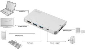 usb c ilgintuvas - Digitus USB Type-C Multiport Travel Dock DA-70867 - 11 nuotrauka