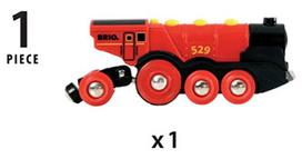 gelezinkeliams - BRIO garvežys Mighty Red, raudonas, 33592 - 3 nuotrauka