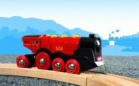 gelezinkeliams - BRIO garvežys Mighty Red, raudonas, 33592 - 6 nuotrauka
