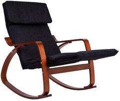 supas - Supamasis krėslas ModernHome With Footrest, rudas/pilkas, 70 cm x 70 cm x 97 cm - 5 nuotrauka