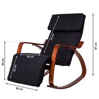 supas - Supamasis krėslas ModernHome With Footrest, rudas/pilkas, 70 cm x 70 cm x 97 cm - 8 nuotrauka