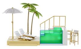 Lėlių namelio baldas MGA Rainbow High Colour Change Pool & Beach Club 578475