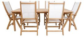 stalas su 6 kedem - Lauko baldų komplektas Home4you Maldive K136041, medžio, 6 vietų - 2 nuotrauka