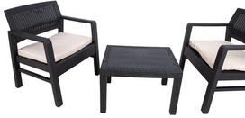 kraks - Lauko baldų komplektas Home4you Kraka 106430, pilkas/, 2 vietų - 3 nuotrauka