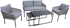 lauko sofa lauko baldu komplektas - Lauko baldų komplektas Home4you Levine 2 23521, pilkas, 4 vietų - 1 nuotrauka