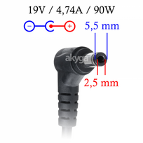 19v 5 5x2 5 - Akyga Power Adapter 19V/4.74A 90W 5.5x2.5 - 9 nuotrauka