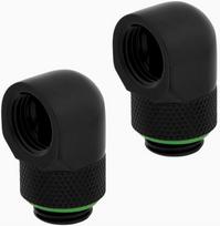 skysciu pakuotes - Corsair Hydro X Series 90° Rotary Adapter Twin Pack Black - 1 nuotrauka