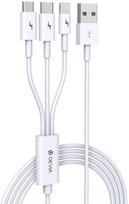 Devia Smart 3in1 USB To Apple Lightning/USB Type-C/Micro USB White