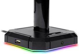 rgb sakotuvas - Ausinių Stovas Redragon HA300 Scepter Pro, su RGB pašvietimu, su USB šakotuvu, Juodas - 2 nuotrauka