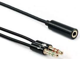 Sbox 3.5mm F. 4Pin - 2 X 3.5mm M. 3Pin 0.2m 35F-2X35M