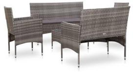 lauko baldai 7 vietos - Lauko baldų komplektas VLX 5 Piece Garden Lounge Set Poly Rattan, pilkas/rudas, 7 vietų - 2 nuotrauka