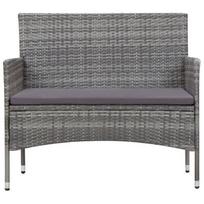 lauko baldai 7 vietos - Lauko baldų komplektas VLX 5 Piece Garden Lounge Set Poly Rattan, pilkas/rudas, 7 vietų - 7 nuotrauka