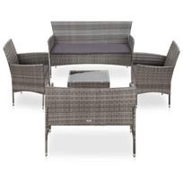lauko baldai 7 vietos - Lauko baldų komplektas VLX 5 Piece Garden Lounge Set Poly Rattan, pilkas/rudas, 7 vietų - 13 nuotrauka