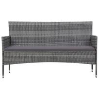 lauko baldai 7 vietos - Lauko baldų komplektas VLX 5 Piece Garden Lounge Set Poly Rattan, pilkas/rudas, 7 vietų - 18 nuotrauka