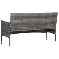 lauko baldai 7 vietos - Lauko baldų komplektas VLX 5 Piece Garden Lounge Set Poly Rattan, pilkas/rudas, 7 vietų - 19 nuotrauka