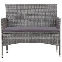 lauko baldai 7 vietos - Lauko baldų komplektas VLX 5 Piece Garden Lounge Set Poly Rattan, pilkas/rudas, 7 vietų - 20 nuotrauka