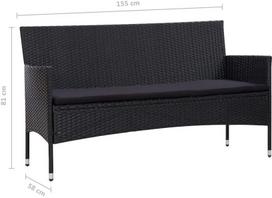 lauko baldai 4 - Sodo baldų komplektas VLX 4 Piece Garden Lounge Set with Cushions 45891 - 5 nuotrauka