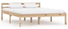 Lova VLX Solid Pinewood 283193, medžio, 206x146 cm, su grotelėmis