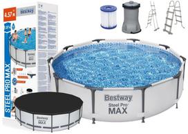Karkasinis baseinas Bestway 56488 Steel Pro Max 457x107 cm, su filtru