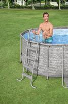 sukurines vonios filtrai - Bestway Power Steel 56716-4 above ground pool Framed pool Oval 13430 L Pilkas - 9 nuotrauka