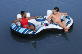 hydro force - Bestway Schwimmring chair "Rapid Rider X2" 43113 (yellow / juodas, 251x132) - 7 nuotrauka