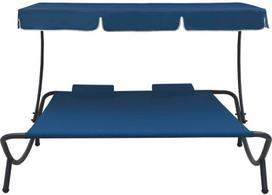 gultai - Gultas VLX Outdoor Lounge Bed With Canopy 313523, mėlynas - 2 nuotrauka