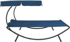gultai - Gultas VLX Outdoor Lounge Bed With Canopy 313523, mėlynas - 3 nuotrauka