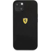 kaklo deklas telefonui - Ferrari "FESSIHCP13MBK Liquid Silicone Metal Logo Case iPhone 13" Black - 1 nuotrauka
