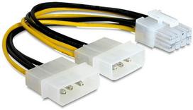 8pin - Delock Cable 8pin / Molex x2 0.15m - 1 nuotrauka